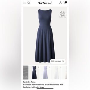 OGL NWT Boatneck Navy Blue Dress XS